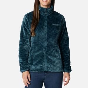 Columbia Women's Blue Teal Plush Fleece Jacket Size Small